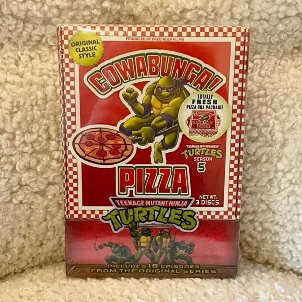Teenage Mutant Ninja Turtles Season 5 DVD (3-disc boxed set) pizza box design